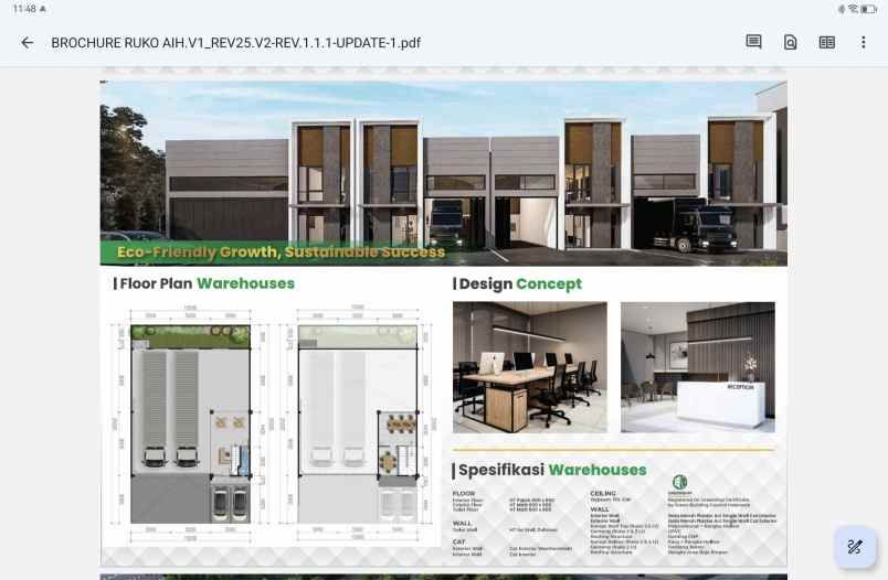 dijual ruko gudang kantor artha industrial hill