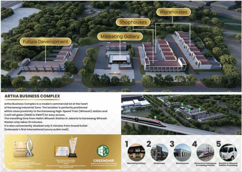 dijual ruko gudang kantor artha industrial hill