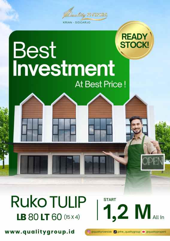 dijual ruko gudang kantor jerukgamping krian