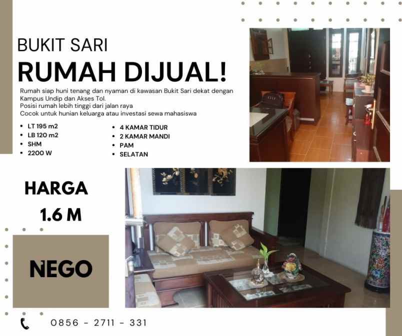 dijual rumah bukit sari
