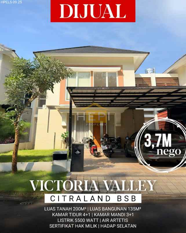 dijual rumah di victoria valley bsb semarang