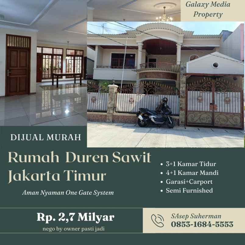 dijual rumah duren sawit jakarta timur