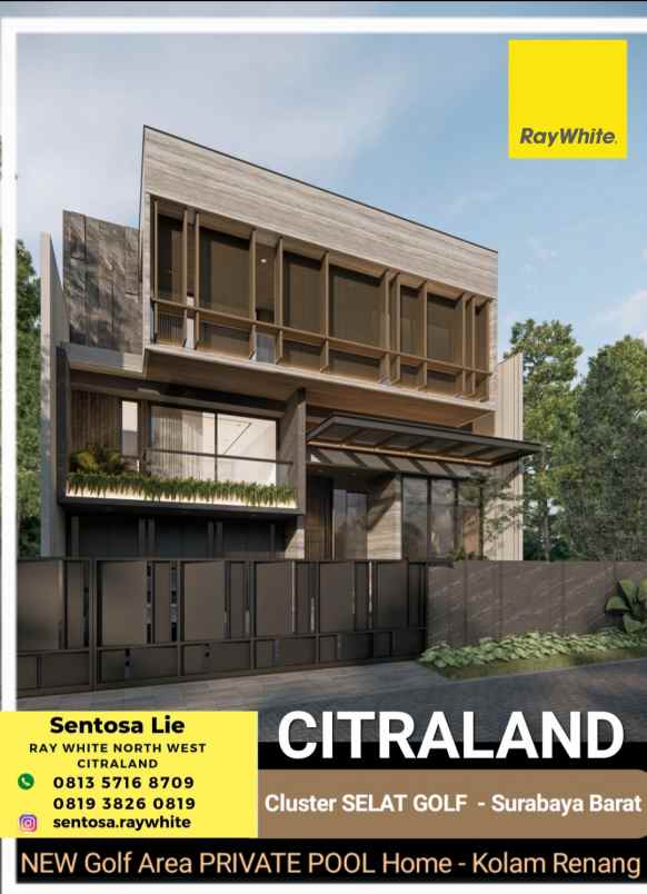 dijual rumah jalan selat golf citraland
