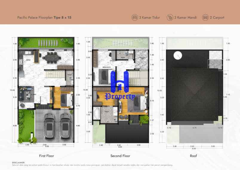 dijual rumah pacific palace jalan besar