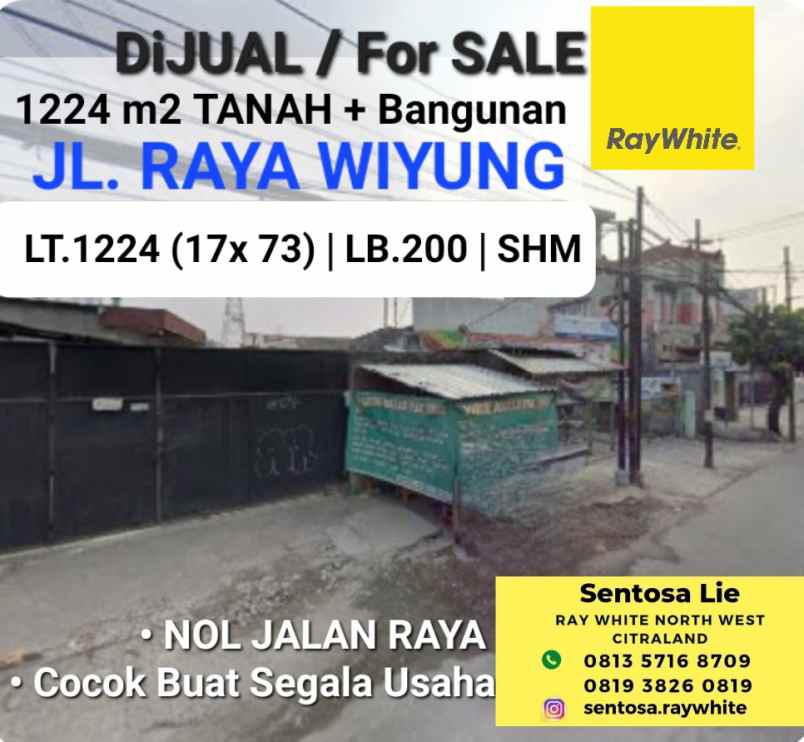dijual tanah jalan raya wiyung