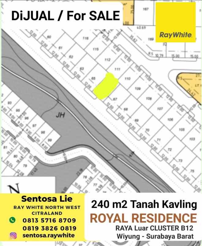 dijual tanah jalan royal residence