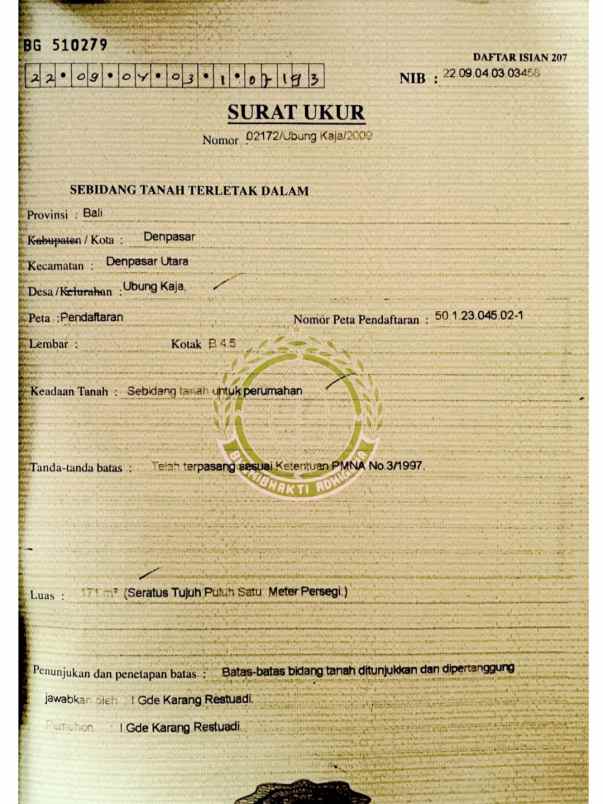 dijual tanah jl cargo taman