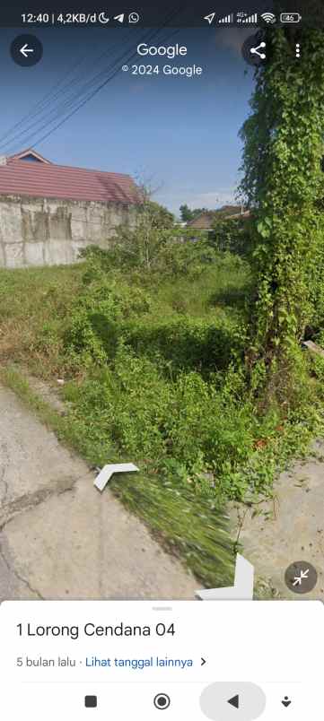 dijual tanah jln hasanudin lorong cendana 4