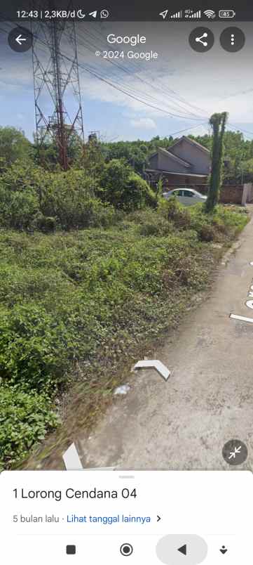 dijual tanah jln hasanudin lorong cendana 4