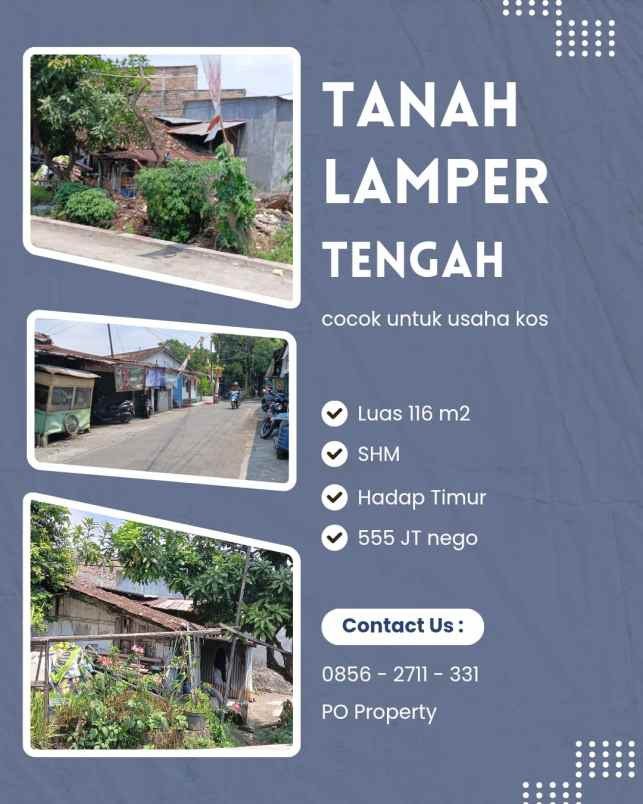 dijual tanah lamper tengah