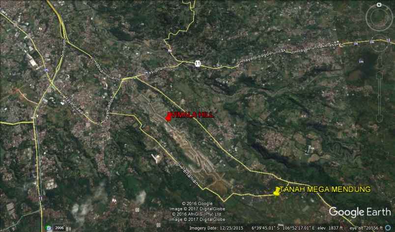 dijual tanah lokasi megamendung bogor jawa barat