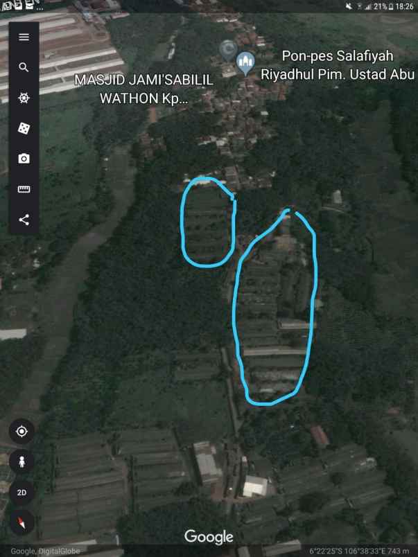 dijual tanah lokasi rumpin bogor jawa barat