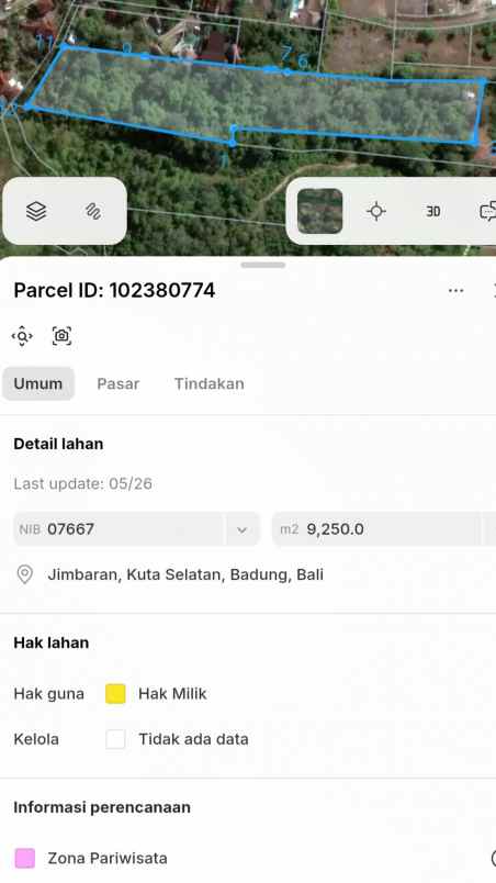 dijual tanah pantai balangan