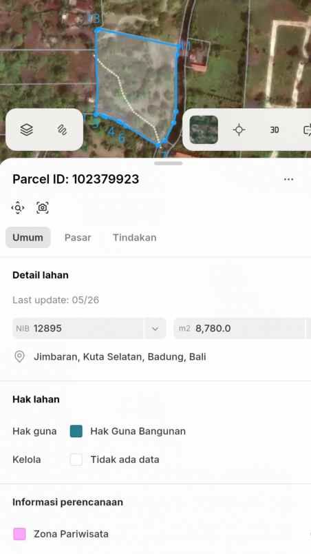 dijual tanah pantai balangan