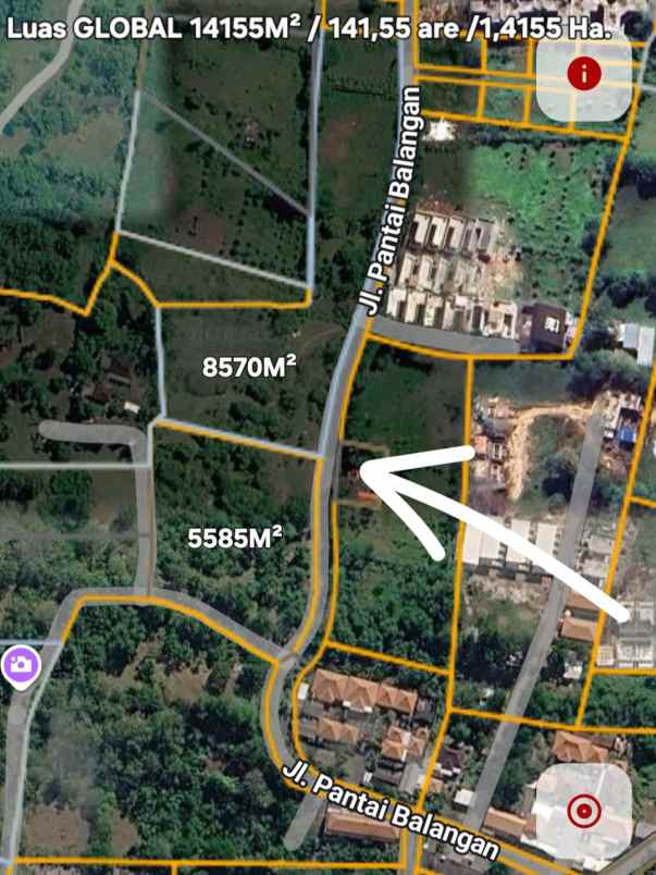 dijual tanah pantai balangan