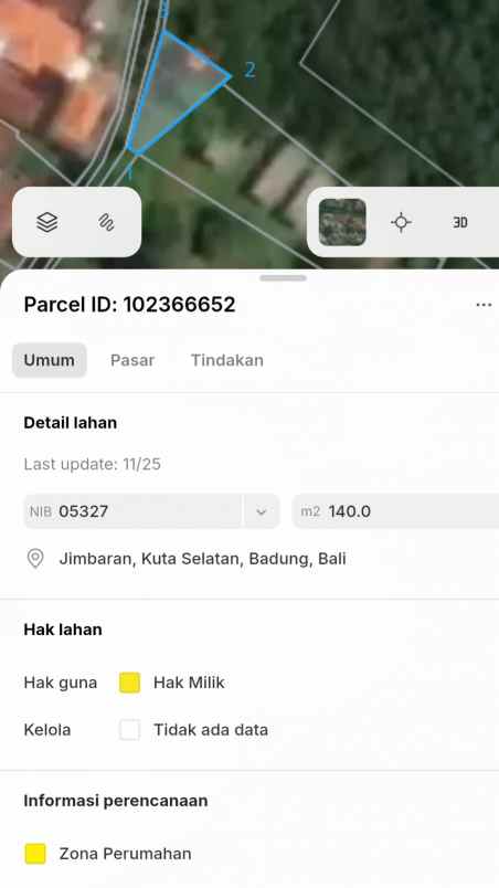 dijual tanah petasikan