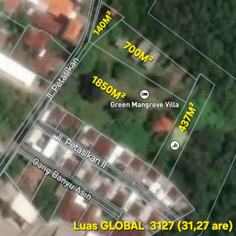 dijual tanah petasikan