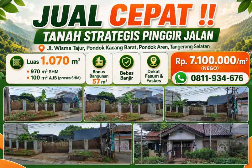 dijual tanah pondok aren tangerang selatan