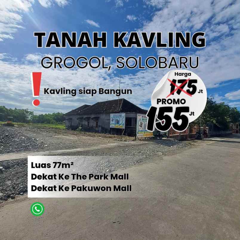 dijual tanah telukan grogol sukoharjo