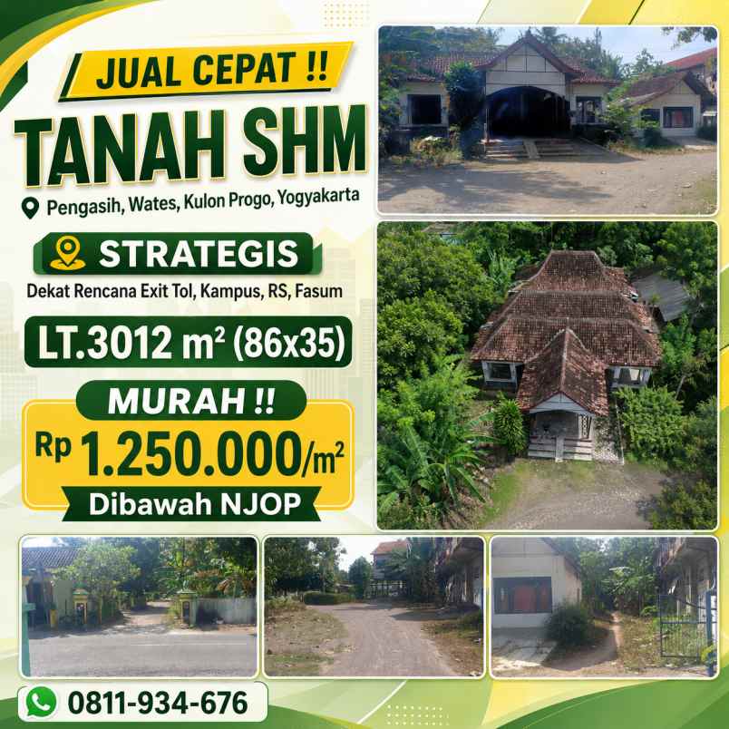 dijual tanah wates kulonprogo yogyakarta