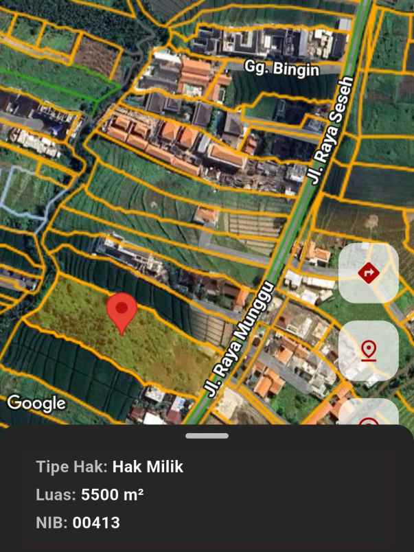 disewakan tanah pantai seseh munggu