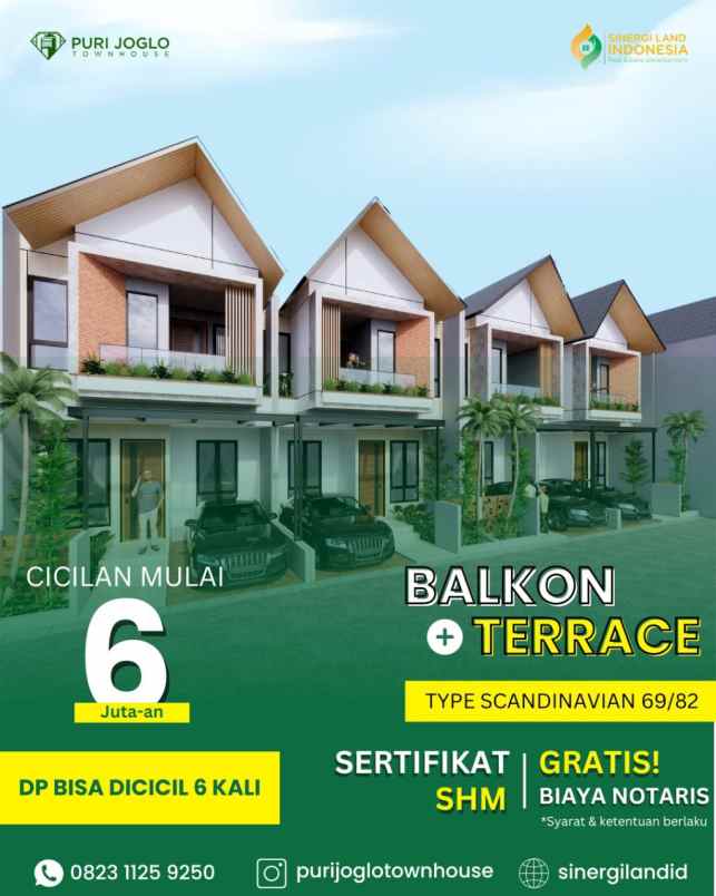for sale rumah baru cluster puri joglo townhouse
