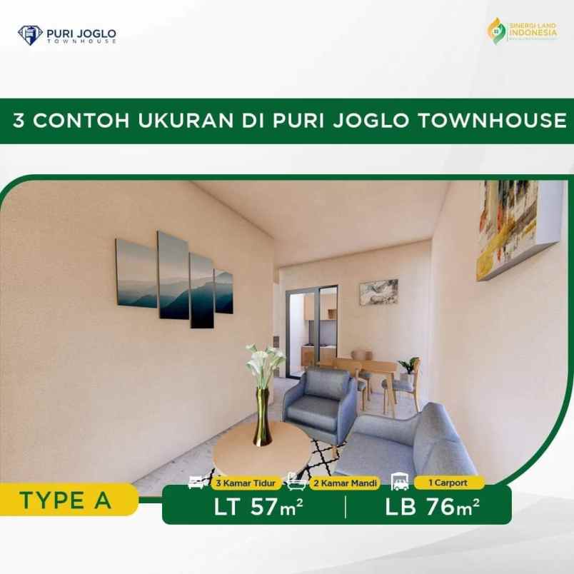 for sale rumah baru cluster puri joglo townhouse
