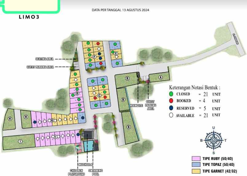 rumah 2 lantai dekat tol limo 495 jt an