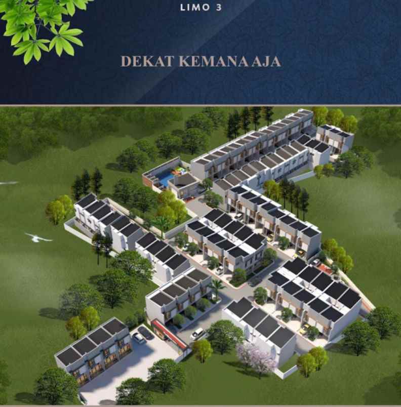 rumah 2 lantai dekat tol limo 495 jt an