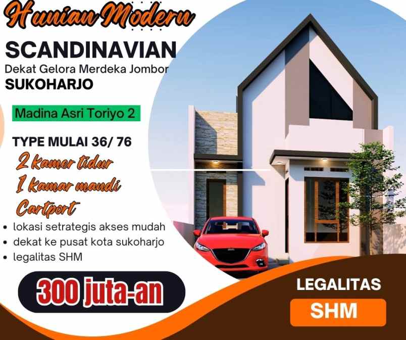 rumah dijual di sukoharjo kota dekat jalan raya jombor