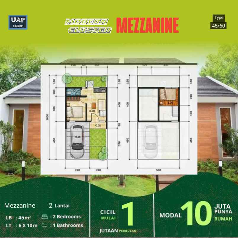 rumah murah konsep mezzanine di kota malang