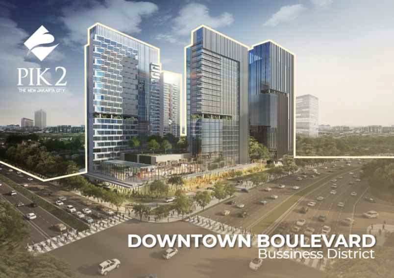 soho komersial 3 lantai view danau di pik 2