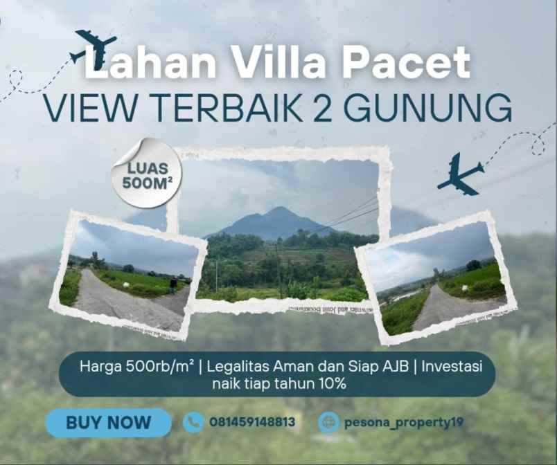 tanah kawasan pacet luasan besar lokasi atas