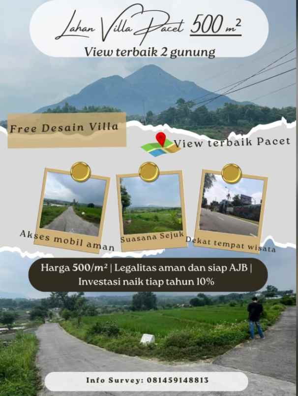 akses mudah tanah luasan besar villa pacet