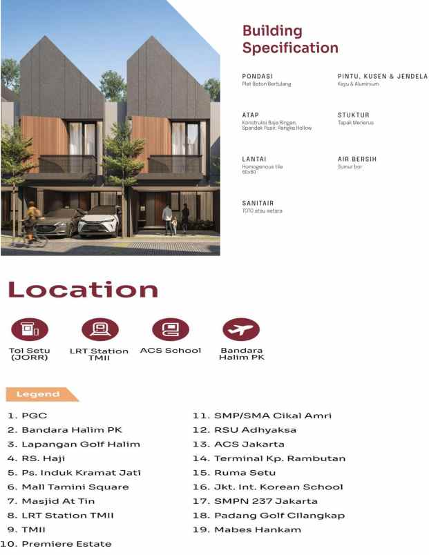 cluster pinggir jalan besar di setu cipayung