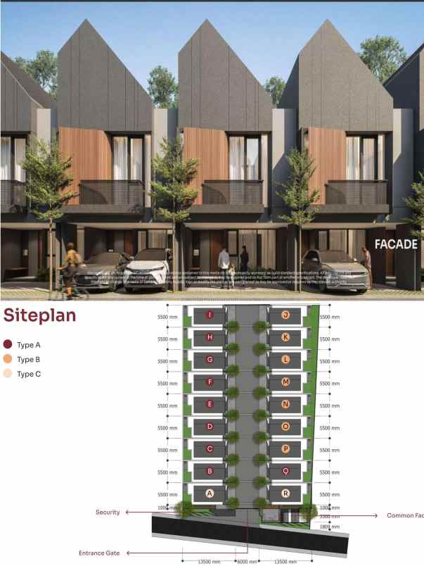 cluster pinggir jalan besar di setu cipayung