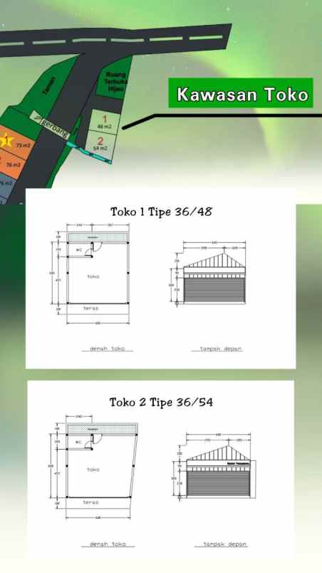 dijual ruko gudang kantor jl ganjar sabar ds ganjar