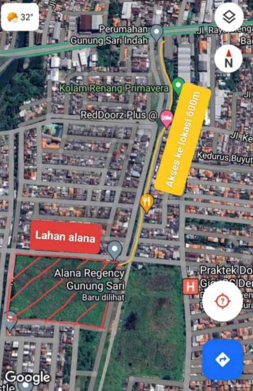 dijual rumah alana regency gunung sari