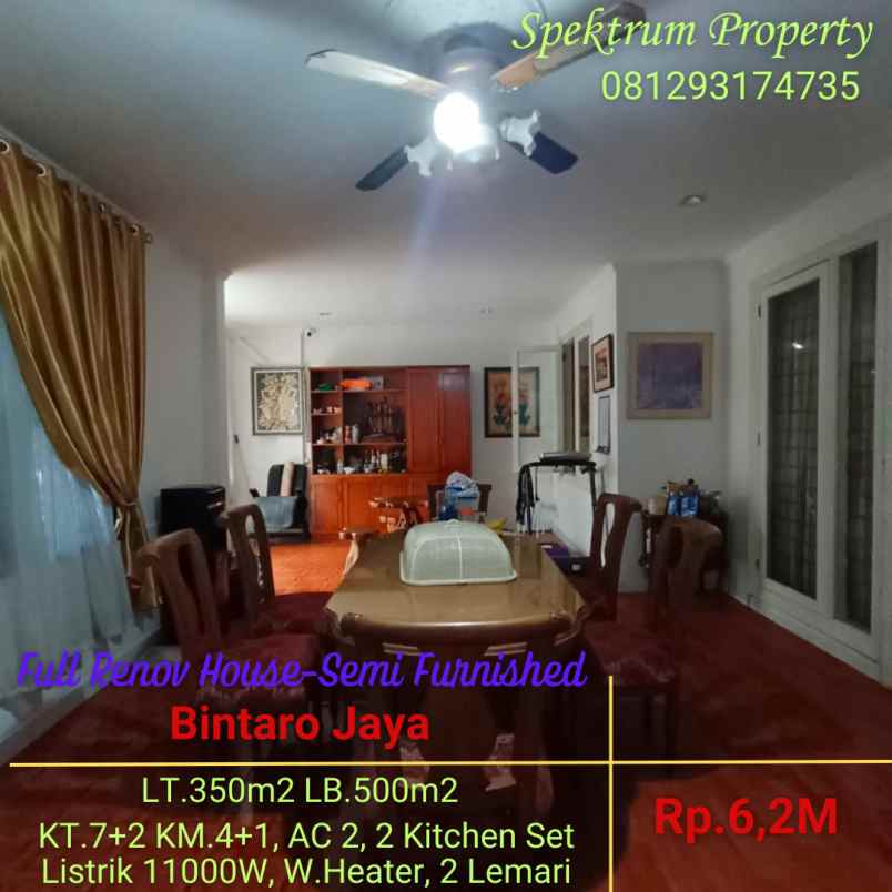 dijual rumah bintaro jaya