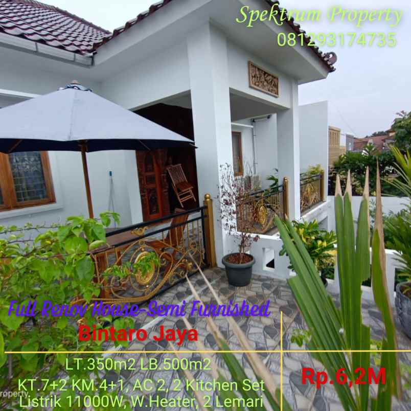 dijual rumah bintaro jaya
