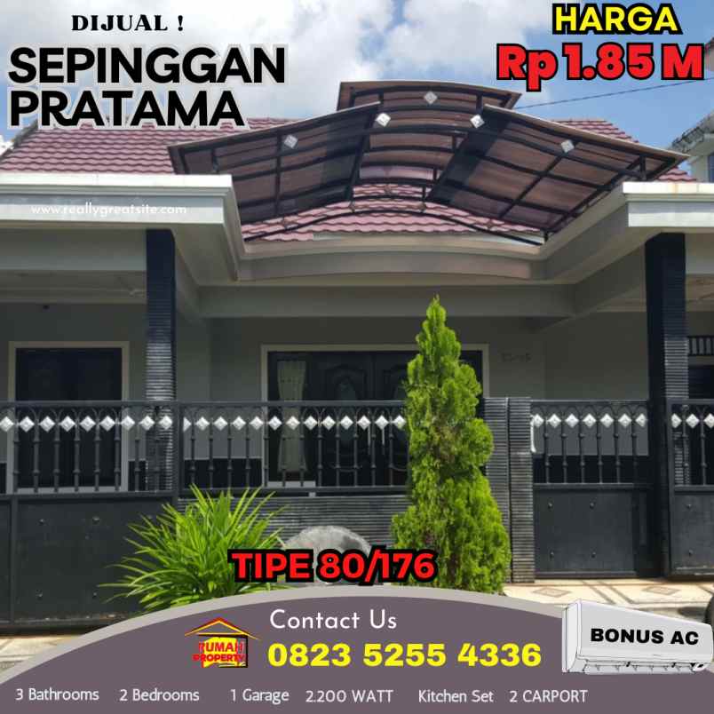 dijual rumah cantik di sepinggan pratama balikpapan