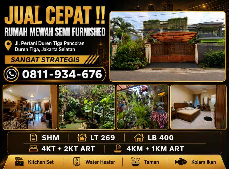 dijual rumah duren tiga pancoran