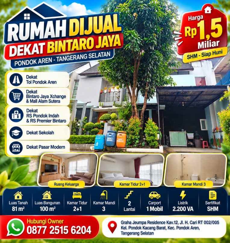 dijual rumah graha jeumpa residence kav