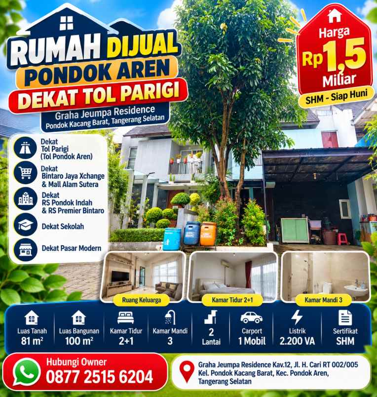 dijual rumah graha jeumpa residence kav