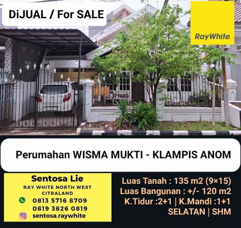 dijual rumah jalan klampis anom