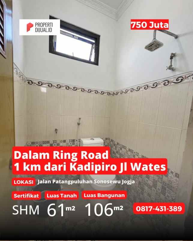 dijual rumah jalan patangpuluhan