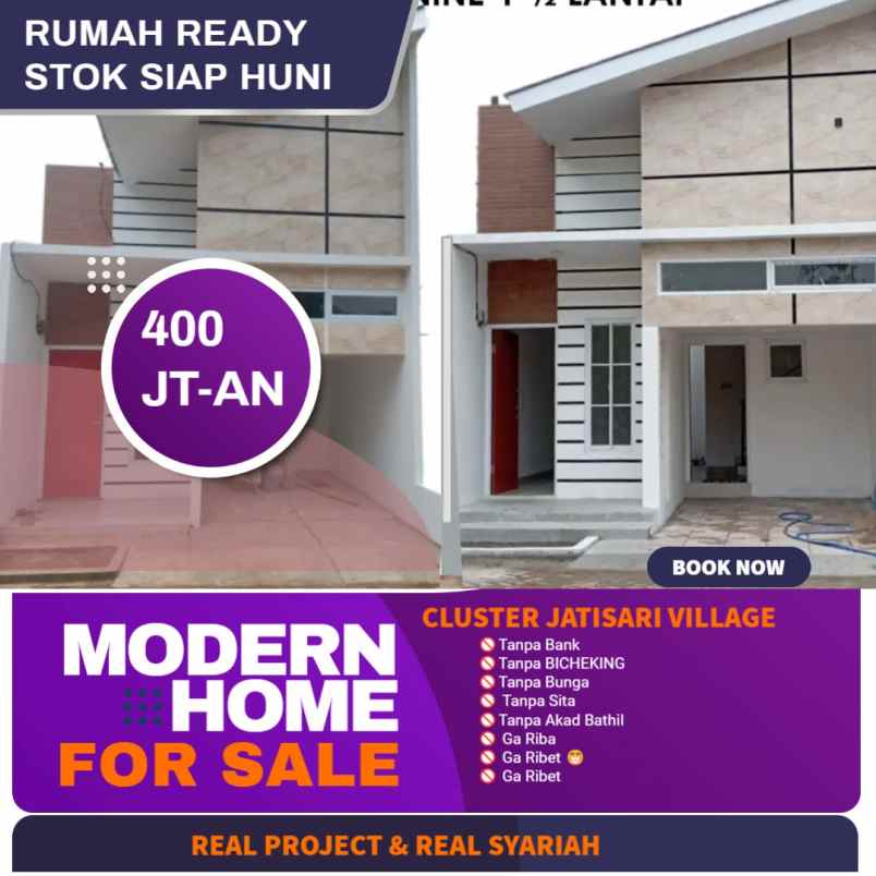dijual rumah jl bulak jawa jatisari