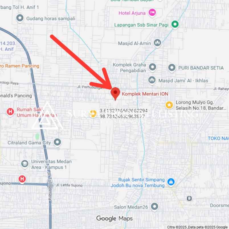 dijual rumah jl surya haji komplek