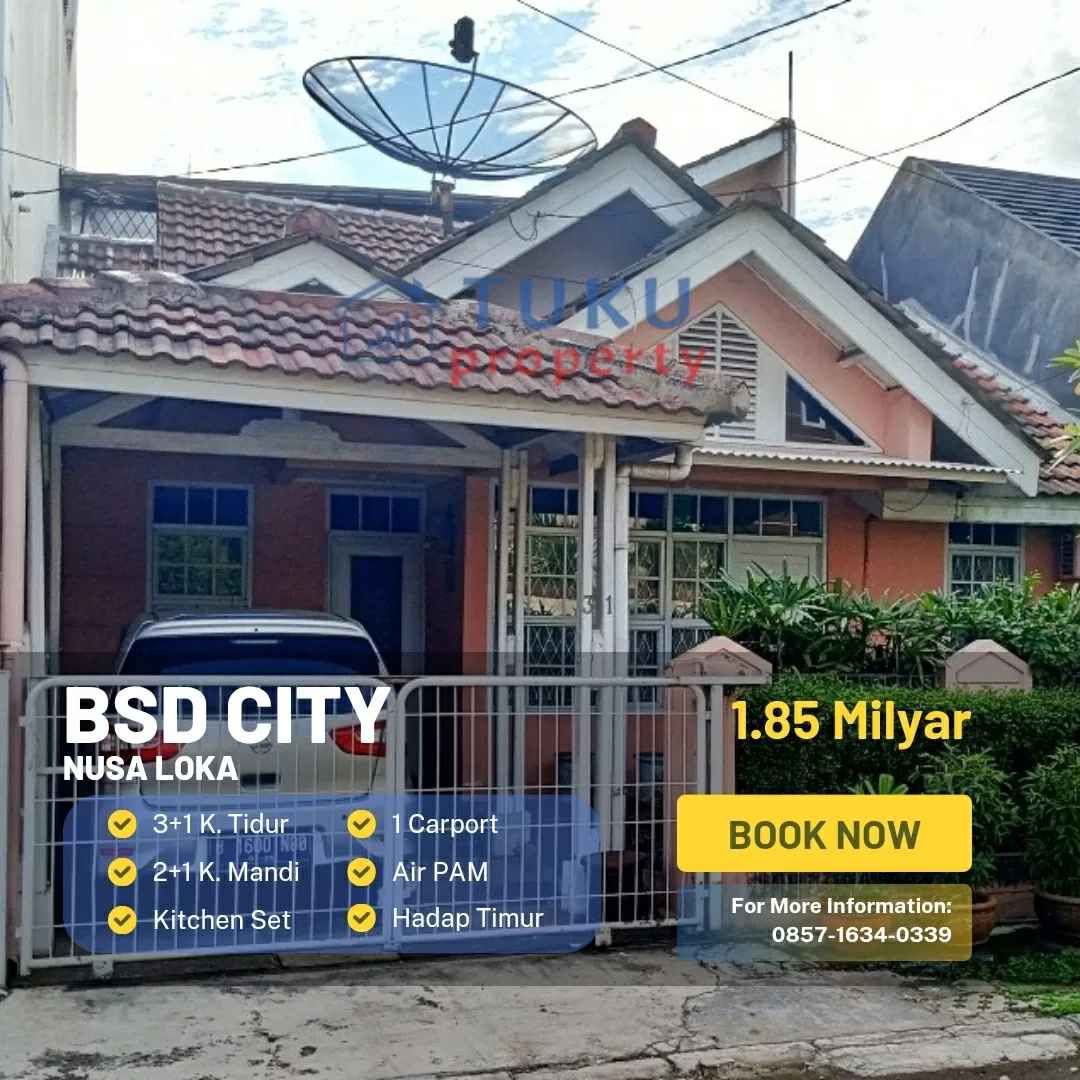 dijual rumah nusa loka bsd serpong