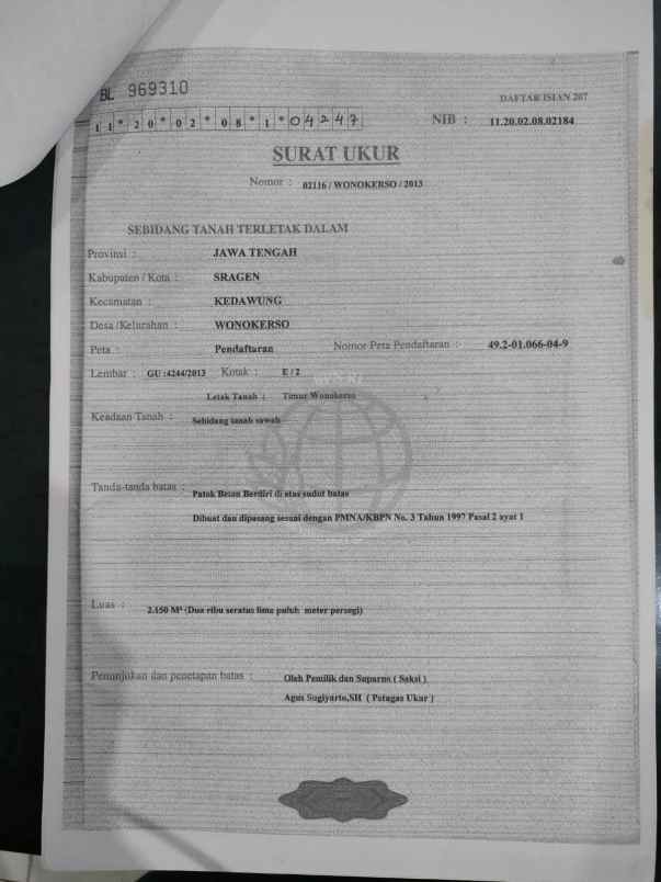 dijual tanah dijual tanah sawah di desa